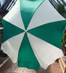  Зонт пляжный круглый из полиэстра.д.2.0м  (бело-зеленый) 