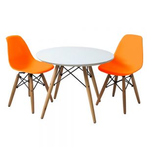 Комплект мебели для кафе из пластика 1+2 ЛМ003 оранж от 4шт ― СадМебели