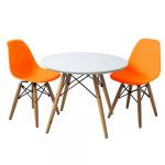 Комплект мебели для кафе из пластика 1+2 ЛМ003 оранж от 4шт