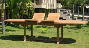 стол из тика обеденный раздвижной дерева