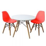 Комплект мебели для кафе из пластика 1+2 ЛМ003 красный от 4шт