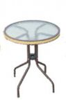 Стол для кафе круглый  из металла со стеклом д.80см.  